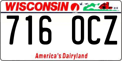 WI license plate 716OCZ