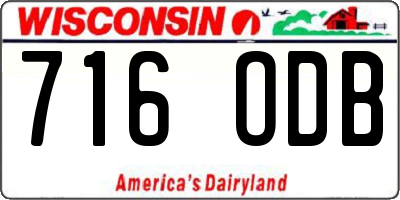 WI license plate 716ODB