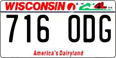 WI license plate 716ODG