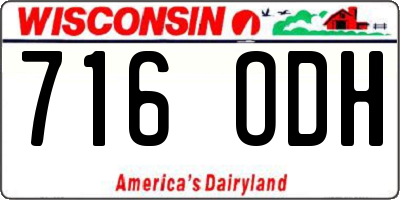 WI license plate 716ODH