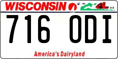 WI license plate 716ODI