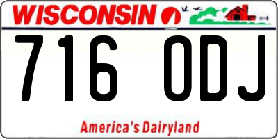 WI license plate 716ODJ
