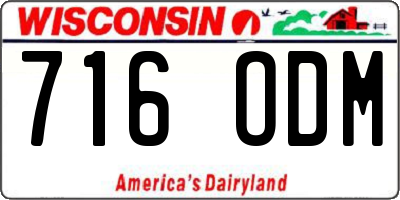 WI license plate 716ODM