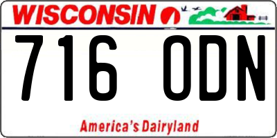 WI license plate 716ODN