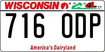 WI license plate 716ODP