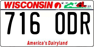 WI license plate 716ODR