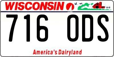 WI license plate 716ODS