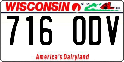 WI license plate 716ODV