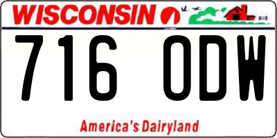 WI license plate 716ODW