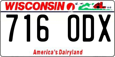 WI license plate 716ODX