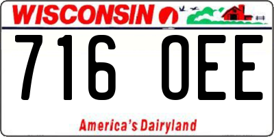 WI license plate 716OEE