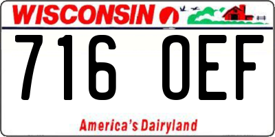 WI license plate 716OEF