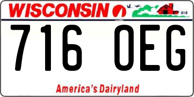 WI license plate 716OEG