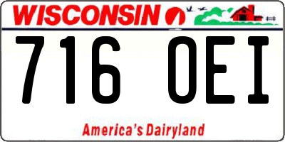 WI license plate 716OEI