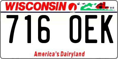 WI license plate 716OEK