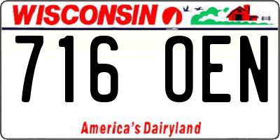 WI license plate 716OEN
