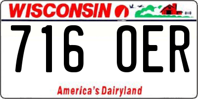 WI license plate 716OER