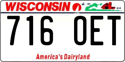 WI license plate 716OET