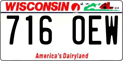 WI license plate 716OEW