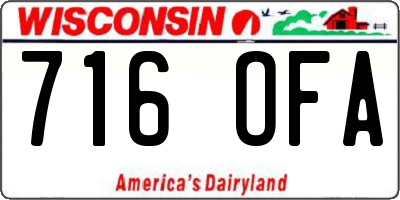 WI license plate 716OFA