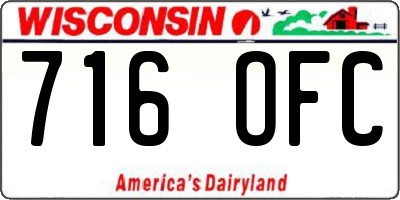 WI license plate 716OFC