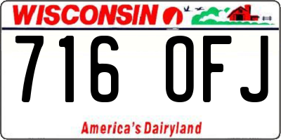 WI license plate 716OFJ