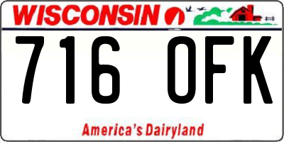WI license plate 716OFK