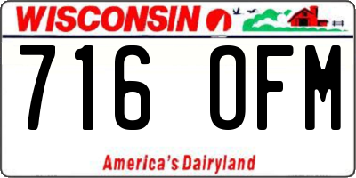 WI license plate 716OFM