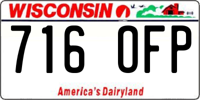 WI license plate 716OFP