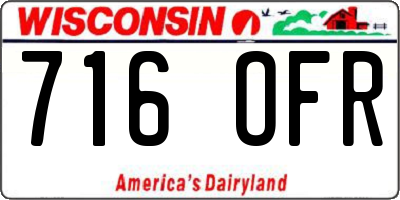 WI license plate 716OFR