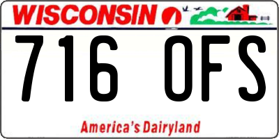 WI license plate 716OFS