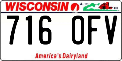 WI license plate 716OFV