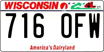WI license plate 716OFW