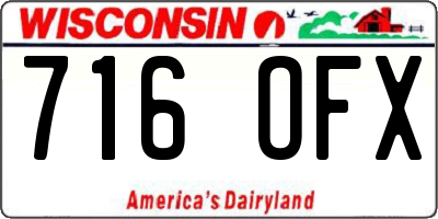 WI license plate 716OFX