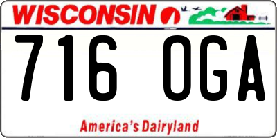 WI license plate 716OGA