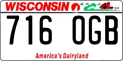WI license plate 716OGB