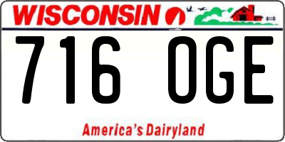 WI license plate 716OGE