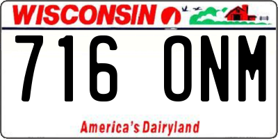 WI license plate 716ONM