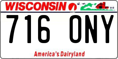 WI license plate 716ONY
