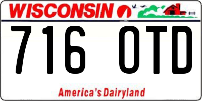 WI license plate 716OTD