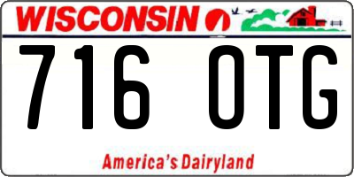 WI license plate 716OTG