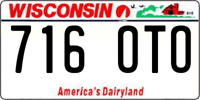 WI license plate 716OTO