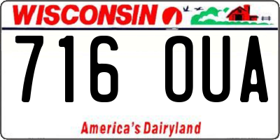 WI license plate 716OUA