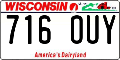 WI license plate 716OUY