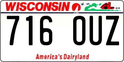 WI license plate 716OUZ