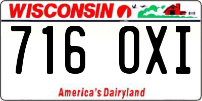 WI license plate 716OXI