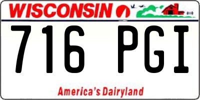 WI license plate 716PGI