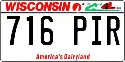 WI license plate 716PIR