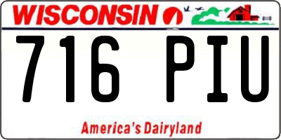 WI license plate 716PIU