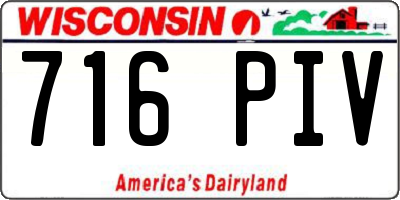 WI license plate 716PIV